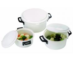 Tescoma Casserole spÃ©ciale micro-ondes avec couvercle Lot de 3 : 1 L/1,5 L/2,5 L