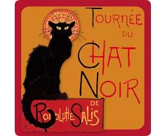 Cartexpo PL729 Divers Dessous de Plat Chat Noir Verre