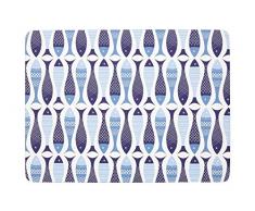 Premier Housewares Pisces Sets de Table, Liège, Bleu, 29 x 0.69 x 22 cm