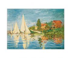 Legendarte Tableau, Impression sur Toile - RÃ©gates Ã Argenteuil Claude Monet - cm. 60x80
