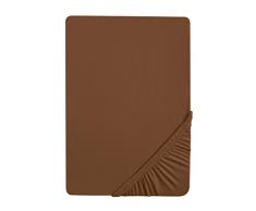 Castell 77113/550/087 Drap Housse en Jersey Stretch pour un Lit Chocolat 180 x 200 cm à 200 x 200 cm