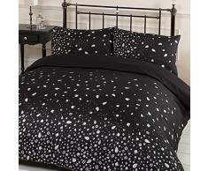Dreamscene superbe Glitz Diamond Sparkle Housse de couette parure de lit, noir, King