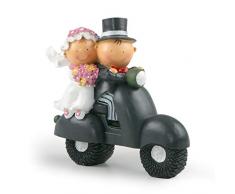 Mopec Y70Â - Figurine pour gÃ¢teau, Couple de mariÃ©s Pit & Pita Ã Moto, 17Â cm