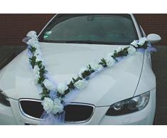 Roses Guirlande voiture de mariage bijoux rose décoration décoration auto Bijoux Mariage Car Auto Wedding (Blanc/Blanc)