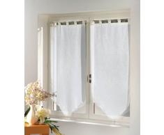 Douceur dInterieur Paire de voilage Pompon Luminea Uni - Blanc - 2 x 60 x 160 cm