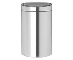 Brabantia Poubelle Touch Bin, 40 litres, Acier Mat, Capacité 40 Litres, 72,7 cm x 47,5 cm x 30,2 cm