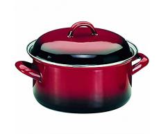 Ibili 930220 Marmite bombÃ©e avec couvercle VolcÃ¡n 20 cm en acier Ã©maillÃ©