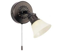 Eglo 89057 Applique Alamo en acier et verre peint, pour halogÃ¨ne type G9 33 W (incluse), et avec cÃ¢ble chevillette de marche/arrÃªt Marron/beige Ã¸ 9,7 cm