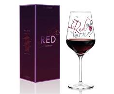 Kathrin Stockebrand Verre à vin rouge en verre cristal 580 ml avec pièces en platine élégantes