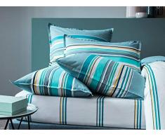 Matt & Rose 044358 Esprit Graphique Taie doreiller Coton Bleu/Orage 70 x 50 cm