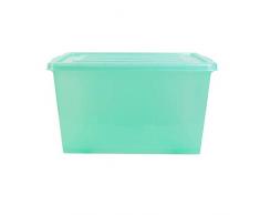 Je Cherche une Idée RG6291 Je Cherche Une IDEE â Boite de Rangement Plastique Vert â Contenance : 75L â Dimensions : 69.5 x 48.5 x 29 cm, Bleu, Taille Unique