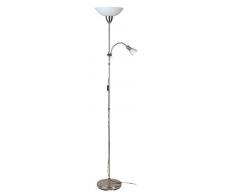 Brilliant 27161/13 Darlington Lampadaire avec 2 LumiÃ¨res, MÃ©tal/Verre, E27, 60 W, Acier