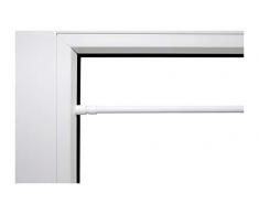 Beyond Drape Barre de Serrage Extensible avec Bouchons en Caoutchouc DiamÃ¨tre 9 mm Tige Ronde Ã Visser Tringle Ã Rideau Porte FenÃªtre Barre tÃ©lescopique Fer Blanc 80-110 cm
