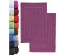 NatureMark Lot de 2 Tapis de Bain en Ã©ponge 100% Coton Violet 50 x 80 cm