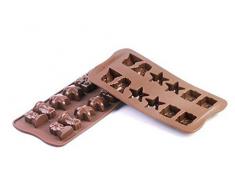Silikomart 22.106.77.0065 SCG06 Moule pour Chocolat Thème Noël 12 Cavités Silicone Marron