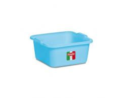 Stefanplast Polyéthylène carré Lavabo, Neutre/Bleu pâle, 7 Litre