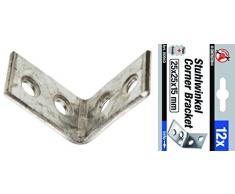 Force Homme équerres de chaise Jeu de 25 x 25 x 15 mm, 12 pièces, 80943