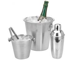 Viscio Trading 178546 Service à Cocktail avec Shaker, Acier, Argent, 4 unités