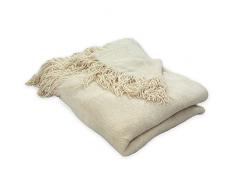 Thedecofactory 130702 Plaid, Polyester, Beige, 130 x 160 x 3 cm