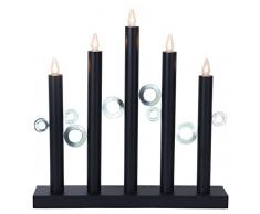 Star 644-06 Circle Light Chandelier 5 DEL 1,0 W E10 Blanc Chaud/Noir 41 x 40 x 7,5 cm