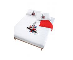 Italian Bed Linen Rosso Un lit de 80/95 (150 x 200 cm-) 52 x 82 cm