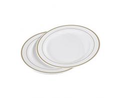 Viphome 6ASJ043OR Lot de 6 Assiettes Plastiques Or 23 cm
