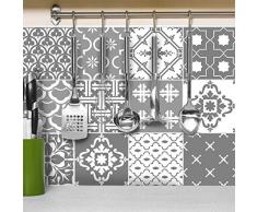 Ambiance-Live Sticker adhésifs carrelages Scandinaves | Sticker Autocollant Carreaux de Ciment - Mosaïque carrelage mural salle de Bain et Cuisine 10 x 10 cm - 12 Pièces Oslo