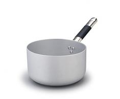 Pentole Agnelli Ligne Aluminium Induction Casserole, Fond Ã Induction avec 1Â Manche Cool Haute 28Â cm Argent