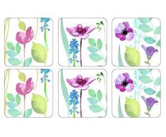 Pimpernel Water Garden Lot de 6 Dessous de Verre Multicolore
