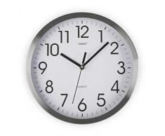 Versa Horloge, mÃ©tal, Argent, 35Â x 4.1Â x 35Â cm