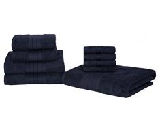 Dreamscene Ensemble cadeau de luxe Serviette de bain Bale, coton, Noir, 9 pièces