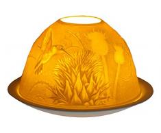 Him DL0067 trÃ¨fle (Clover) - photophore en Porcelaine, Blanc CassÃ©, 12x12x8 cm