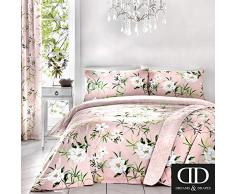 Dreams & Drapes Florence Parure de lit, 52% Polyester, 48% Coton, Rose poudrÃ©, Super King