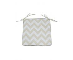 HomeMaison Chevron Galette de Chaise, Polyester, Ecru, 40x40 cm
