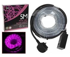 Christmas PMS Guirlande Lumineuse à LED Multifonction 5 m Rose
