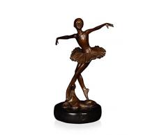 Arte Dal Mondo SM289 Ballerine Sculpture Classique en Bronze patinÃ© avec Base en marbre, 28x19x13 cm