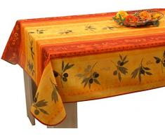 Le linge de Jules Nappe Anti-Taches Olivo Rouge - Taille : Carrée 150x150 cm