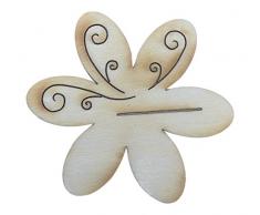 Petra S Bricolage-News A Support de tlh170710 10 x Cartons de Table, «â¯Fleur avec Tribal, en Bois