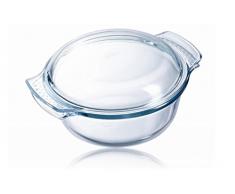 Pyrex - Cocotte ronde classique avec couvercle en verre borosilicaté - 2.1 l, 25 x 20 x 11 cm