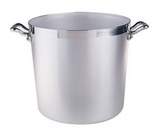 Pentole Agnelli FAMA328 Family Cooking Cylindrical Casserole, in BLTF Aluminium, Poignées, 15 litres, Silver