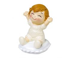 Mopec Figurine de gÃ¢teau MariÃ©s avec bÃ©bÃ© Assis, Poly rÃ©sine, Ivoire, 5Â x 5Â x 8Â cm