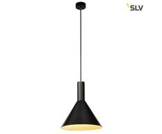 SLV Suspension PHELIA Aluminium Noir IntÃ©rieur Abat Jour Blanc | CÃ¢ble 2 m