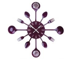 Premier Housewares 2200668 Horloge Murale Couverts en MÃ©tal Violet