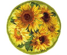 RIOLIS Kit de Point de Croix comptÃ© Tournesol Coussin, 100% Coton, Multicolore