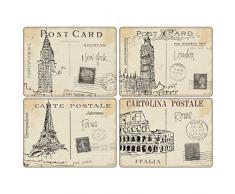 Pimpernel-Portmeirion Postcard Sketches Lot de 4 Sets de Table