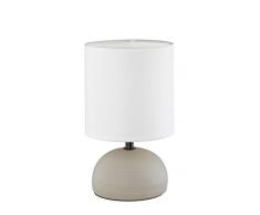 Reality, Lampe de table, Luci 1xE14, max.40,0 W Tissu, Blanc, Corps: Céramique, Cappucino Ã:14,0cm, H:23,0cm IP20,Interrupteur de cordon