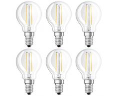 OSRAM Ampoule LED Filament, Forme sphÃ©rique, Culot E14, 1,1W Equivalent 15W, 220-240V, claire, Blanc Chaud 2700K, Lot de 6 piÃ¨ces