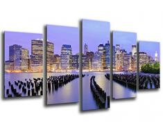 Tableau Moderne Photographique, Impression sur bois, Gratte-ciel City New York, New York, 165 x 62 cm, ref. 26031