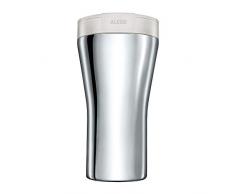 Alessi Caffa GIA24 W - Travel Mug Design à Double Paroi en Acier Inoxydable 18/10 Brillant Et Résine Thermoplastique, Blanc