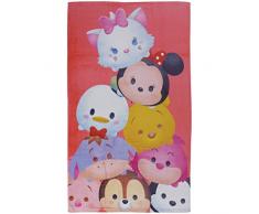 CTI Drap DE Plage 70X120 Disney Tsum Minnie & CO, 100% Coton 320GR/M2, Rouge